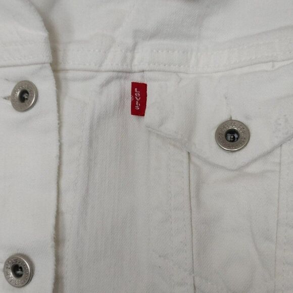 Levi's Girls - L - Trucker White Distressed Denim Jacket - Picture 3 of 9